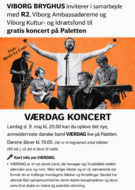 Gratis koncert med Værdag.