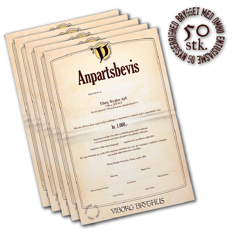 Ny Anpart og tilhørende pakke - 50 stk. (Erhverv) - Viborg Bryghus